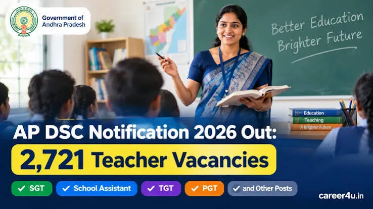 DSC-2026 నోటిఫికేషన్ విడుదల.. 2,721 టీచర్ పోస్టుల భర్తీకి గ్రీన్ సిగ్నల్!